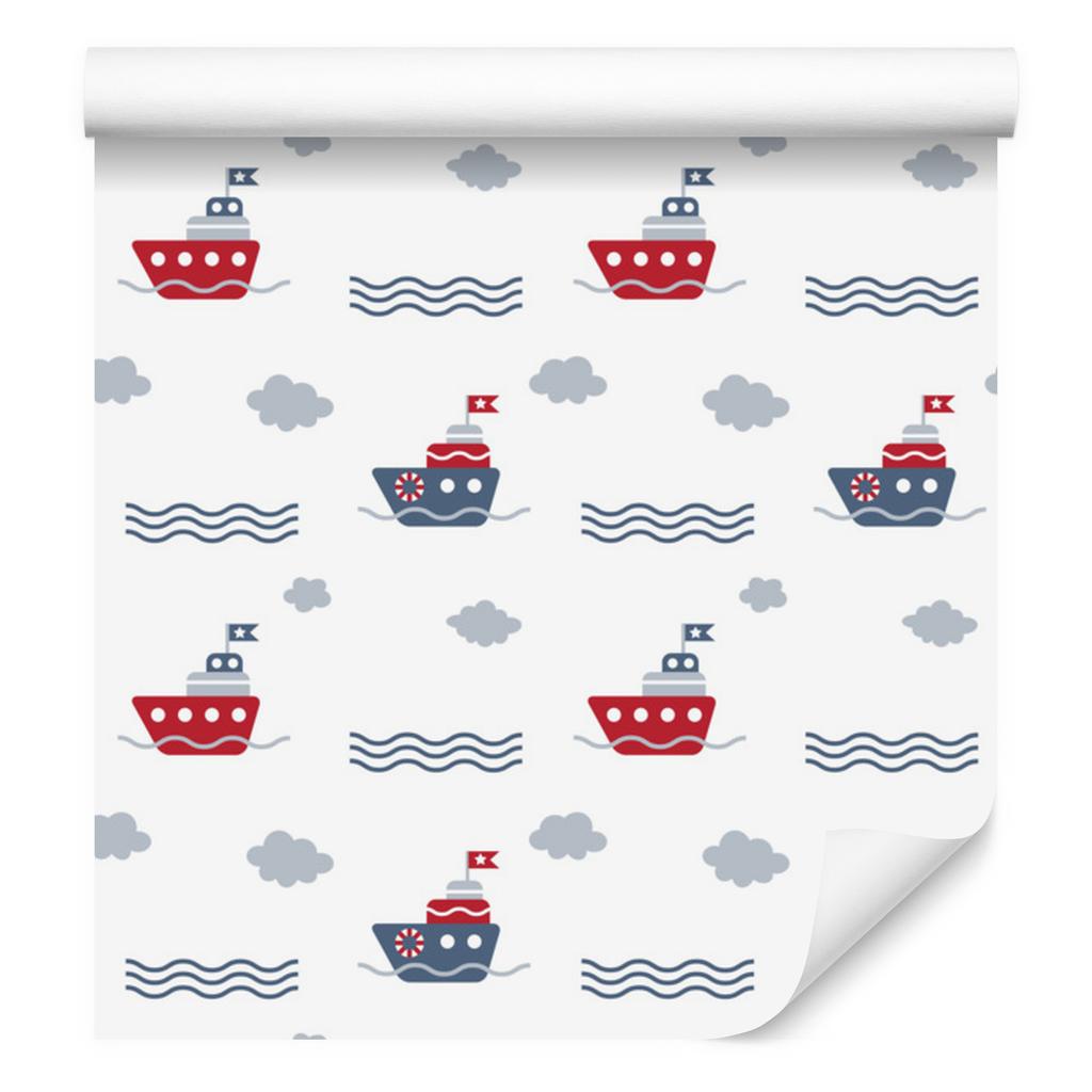 Wallpaper Fairytale colorful ships for living room and bedroom 50x1000
