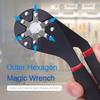 6/8 Inch Magic Wrench Household Maintenance Adjustable Twisting Hand Clamping Socket Outer Hexagonal Multifunctional Tool