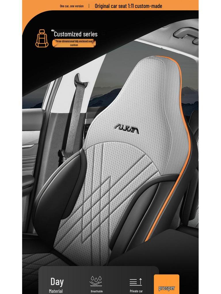 Fengshen SKYEV01 Cartoon Full Leather Car Seat Cushion, 5-Seater, Four Seasons Universal