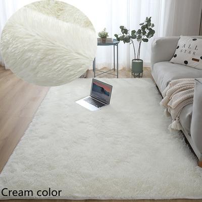 White Fluffy Carpet  Living Room Decoration Thicken Bedroom Bedside Mats Non-Slip Children'S Room Soft Large Rugs