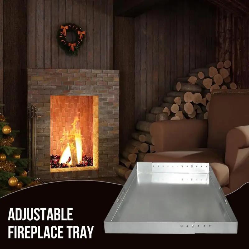 Ash Tray Pan Steel Grate Ash Ember Holder With Screw Pack Adjustable Rust-Resistant Home Fire Place Accessories For
