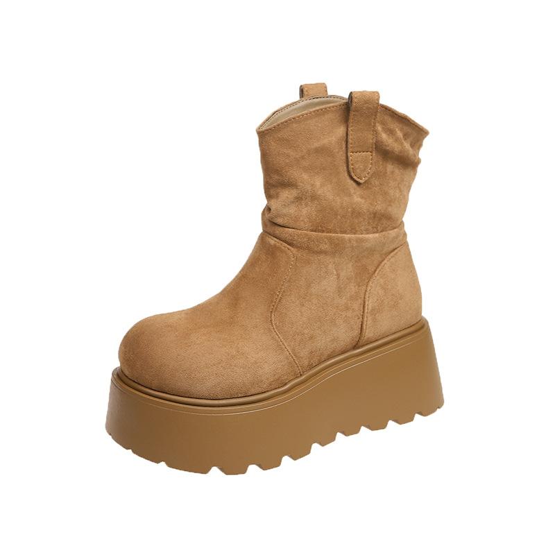 

Snow boots heightened non-slip thick-soled snow boots women s 2024 winter velvet thickened Northeast cotton shoes 35 верблюд