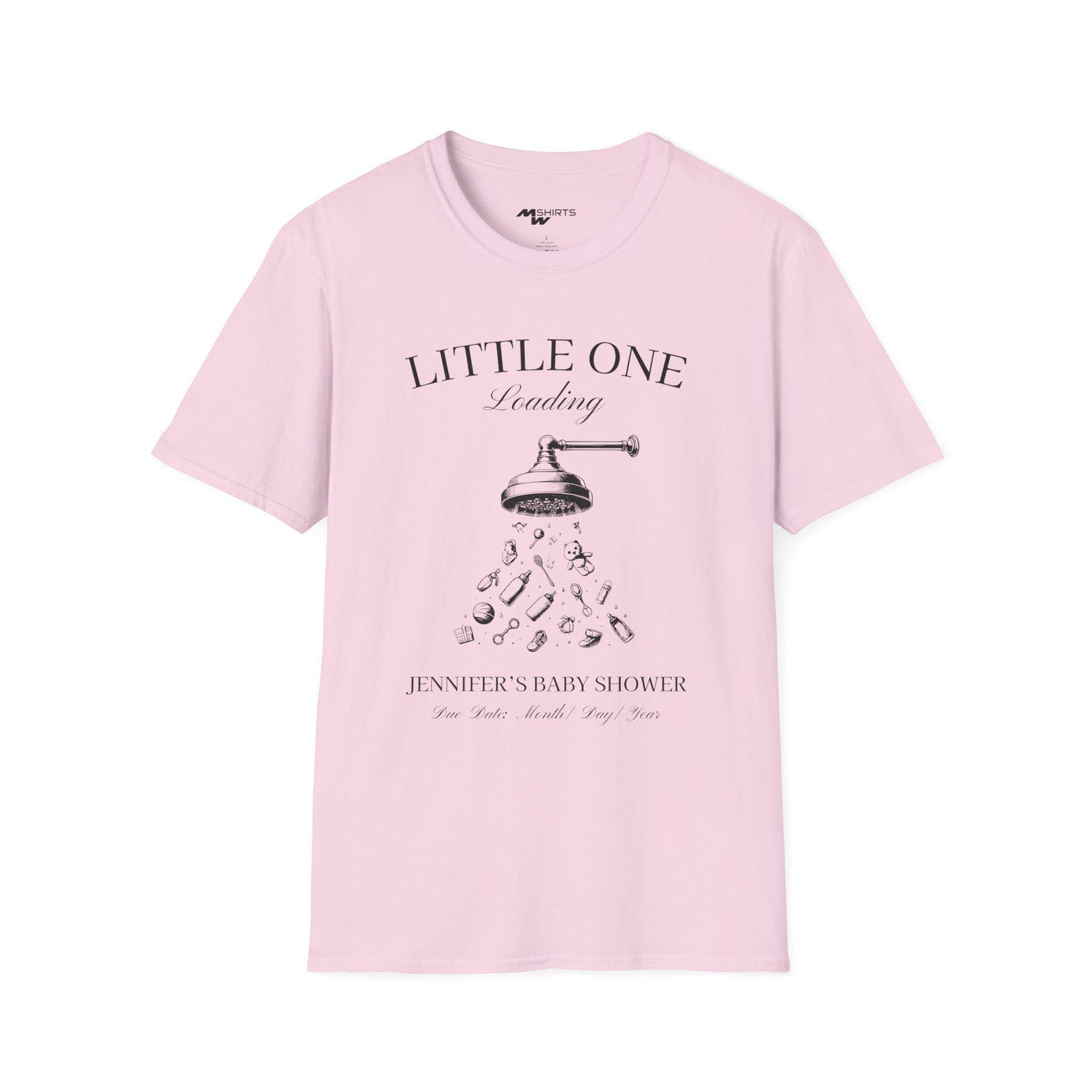 Funny Baby Shower T-Shirt: Unisex Softstyle Comfort Wear S