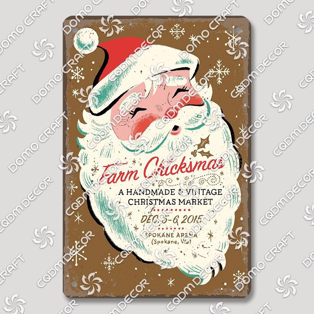 Merry Christmas Hot Cocoa Chocolate Poster Tin Signs Retro Elk Santa Claus Cookies Metal Plate Cafe Kitchen Home Decor Gift