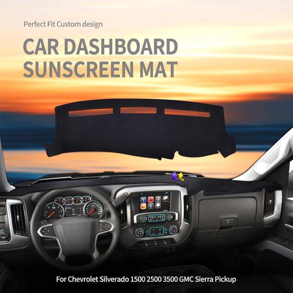 1999-2006 Chevrolet Silverado/Tahoe/Suburban GMC Sierra Trument Panel Mat, For Trument Panel Cover Covered With Anti-Slip With Sun Glare UV Light