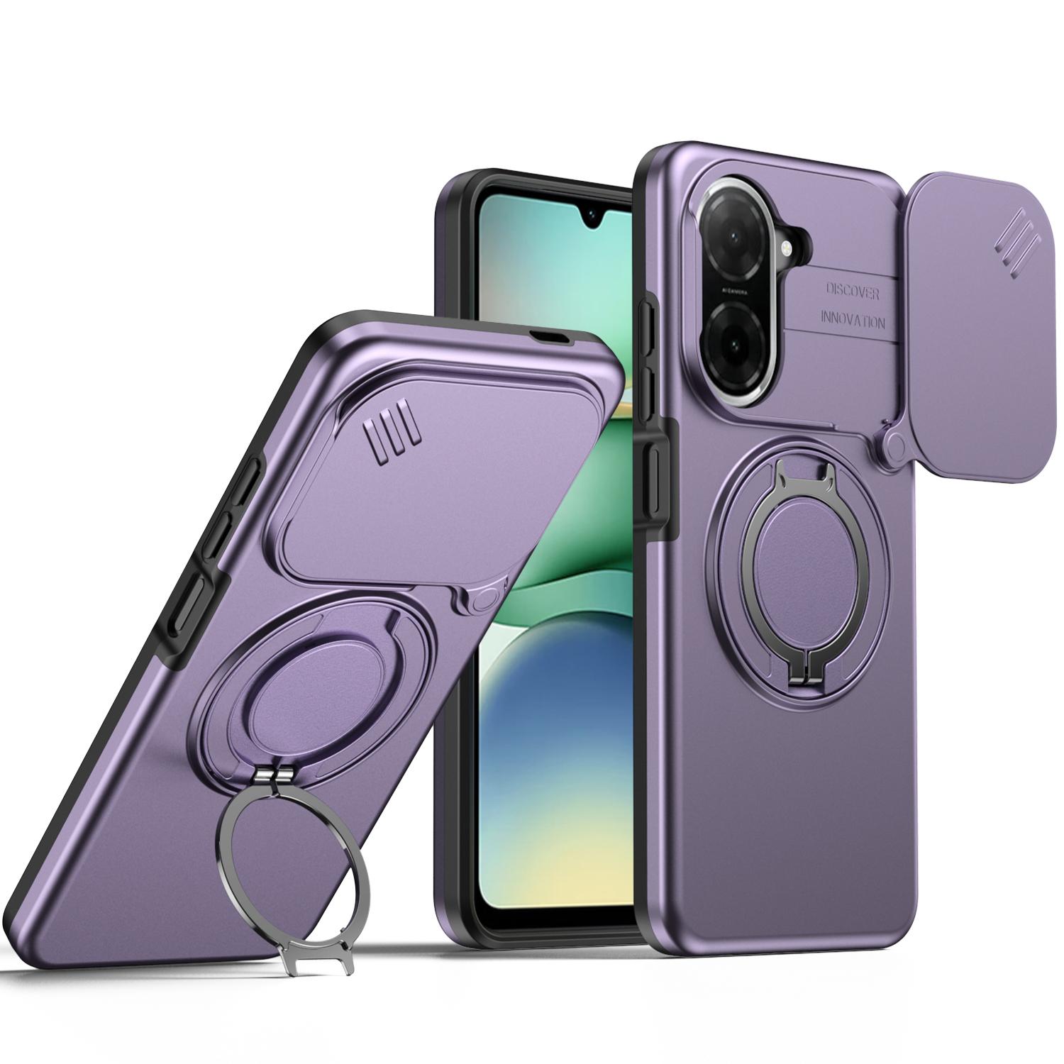 

For Mi Poco X7 5G Armor Shockproof Magnetic Ring Stand Holder Phone Case For Mi POCO C75 C71 C85 171MM Cover POCO C85（171mm） фіолетовий