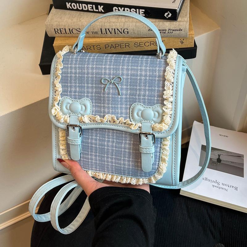 Schoolbag Exquisite Super Fire Niche Plaid Women's Backpack 1011 New Trendy Commuter Versatile Backpack Mini Schoolbag