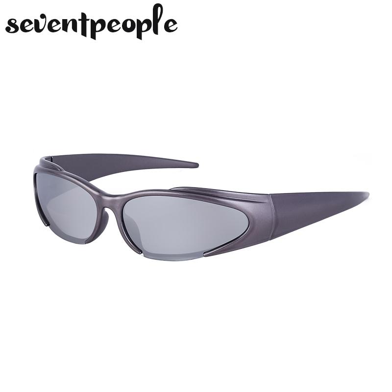 

New Fashion Wrap Around Rectangle Sunglasses Women Luxury Brand Designer Sports Sun Glasses For Men Steampunk Y2K Sunglass