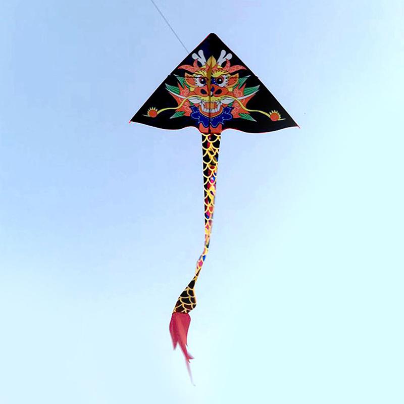 Großer Drachendrachen für Kinder und Erwachsene, leicht zu fliegen, großer, riesiger Drachendrachen mit Schwanz, leicht zu fliegendes Drachenspielzeug für draußen