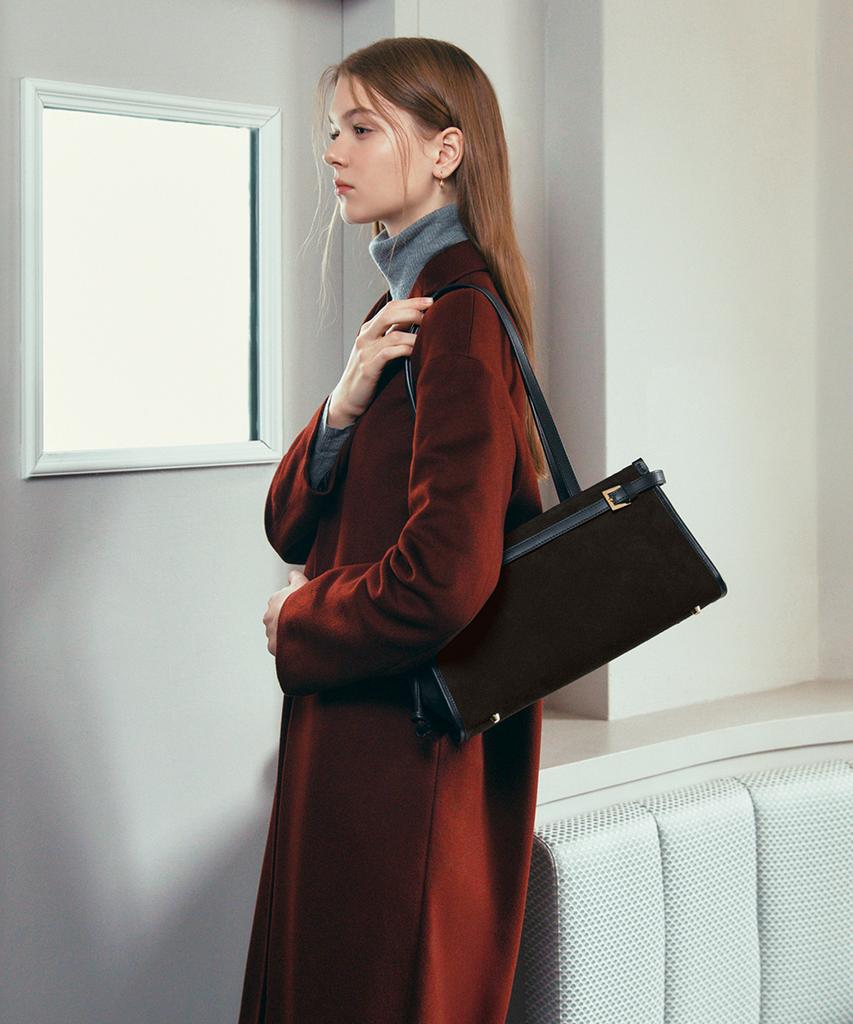Clave Sunny Suede Dark Brown Tote Bag