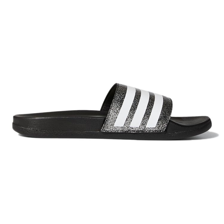 Adidas Adilette Comfort Slide J Black Glitter Kids Sneakers Core-Black Cloud-White FY8836