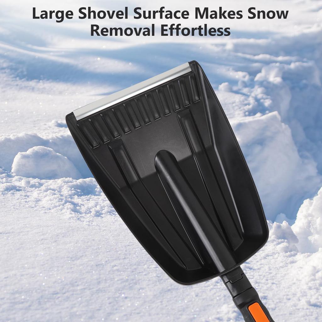 Ice Scraper Extendable Aluminum Alloy Pole With Foam Grip Pivoting Brush Head For Car SUV Truck Christmas Car