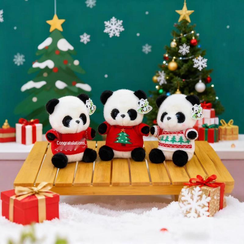 Christmas Panda Plush Toy: Cute Ornament & Gift for Tree Decoration