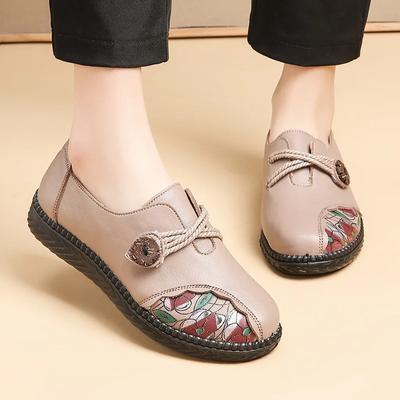 Mote Kvinner Sko Loafers i ekte skinn Kvinner Fritidssko Mor Myke Komfortable sko Kvinner Flats Sklisikkert