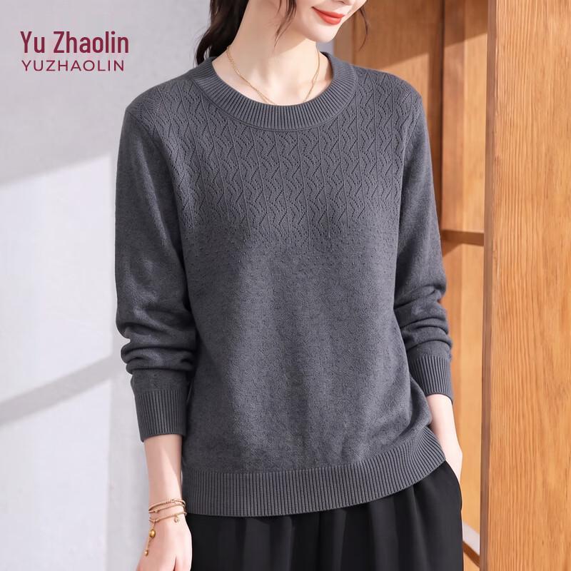YUZHAOLIN Women's Elegant Crew Neck Knit Pullover for Mature Ladies