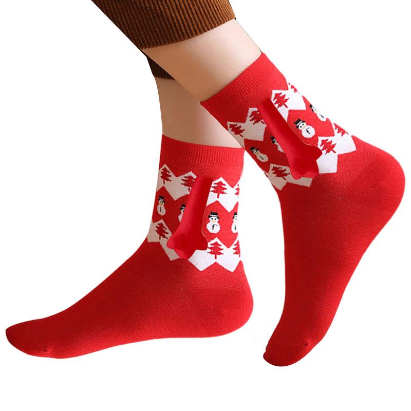 10 Paare Club Promi Ins Mode Lustig Kreativ Magnetische Anziehung Hände Schwarz Weiß Cartoon Augen Paare Socken Socken