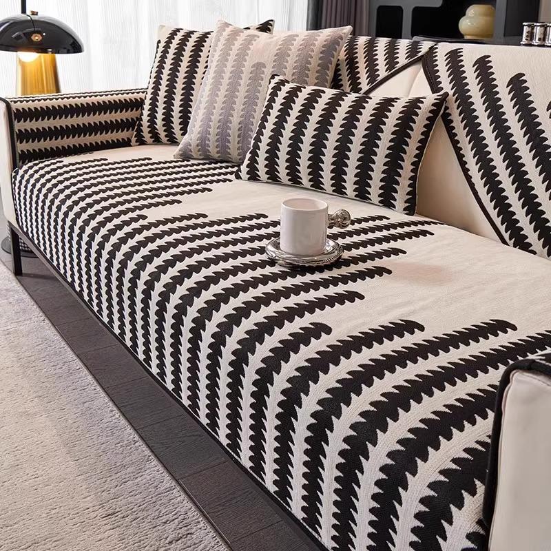 Poduszka na sofę Chenille antypoślizgowa antyzadrapaniowa uniwersalny pokrowiec na sofę do salonu na cztery pory roku tkanina oparcie ręcznik pokrowiec na sofę