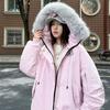 Korean Version of The Big Fur Collar Tooling Cotton-padded Jacket Female's Winter Updated Oversized Little Men's Jackets Lover Practical Use