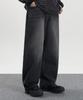 X Container Deep Washed Wide Denim Pants (Washed Black)