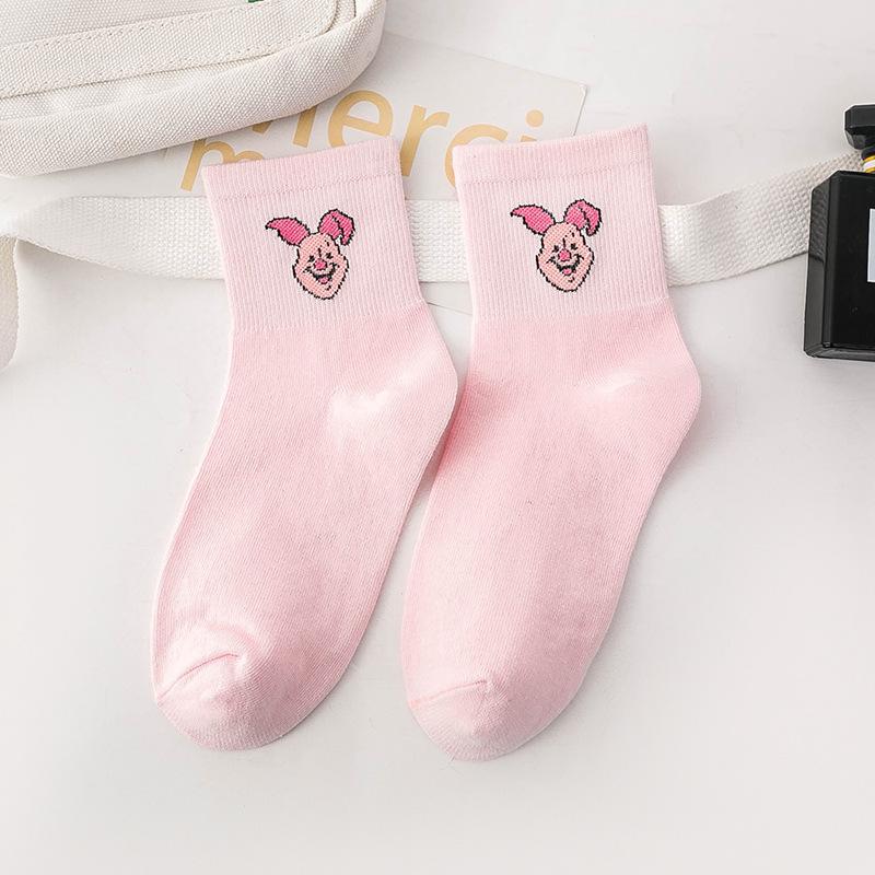

Жіночі шкарпетки середньої довжини з мультфільмами Міккі Маус та Дональд Дак - Повсякденний одяг у студентському стилі One Size