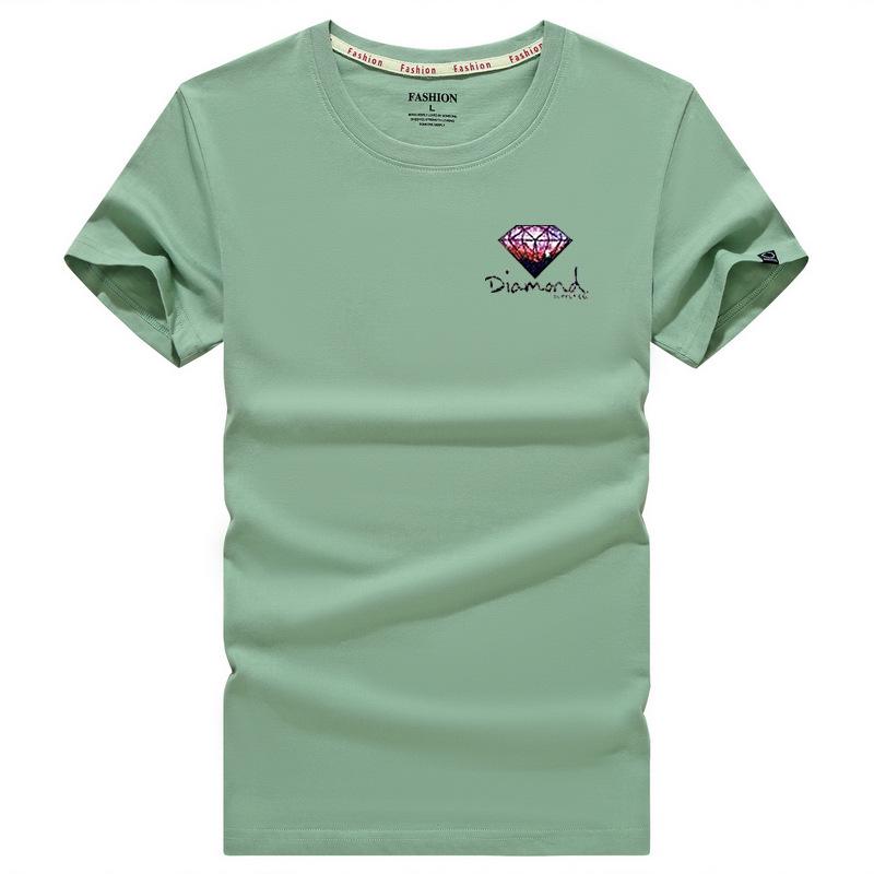 Men's Large White Round Neck Loose-Fit Short-Sleeve T-Shirt