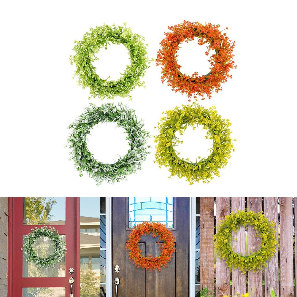 Spring Artificial Wreath for Front Door Living Room Bedroom and Office Use Designed with Detailed Botanical Elements
