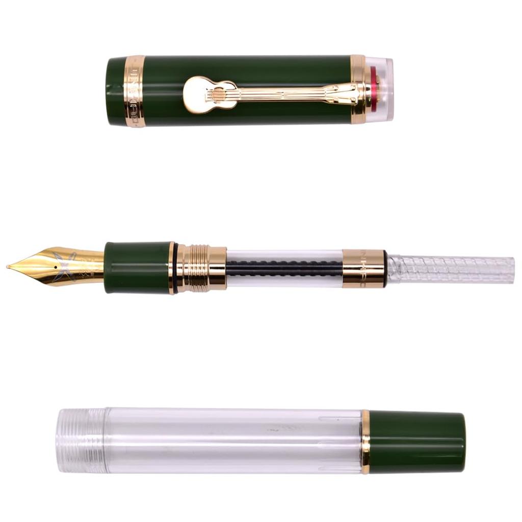 Ranvi Jinhao Tiandao 1935 Fountain Pen Fine Sword Nib with Clear Large Converter and Guitar Clip #8 Acrylic,