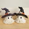 1PC Halloween Horror Hat Ghost Resin Craft Home Decor Scary Ornament Decoration Party Gift Spooky Collectible Art Fairy Garden