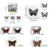 Double Layer Halloween Wall Stickers Hollow Out PVC Butterfly Skull Stickers DIY Red 3D Butterfly Wallpaper Decal