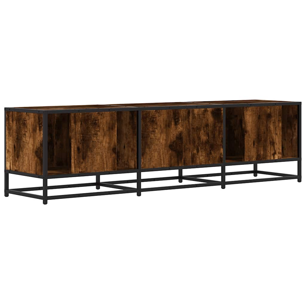TV Cabinet Smoked Oak 150 x 35 x 41 cm Wood Based Panel and Metal