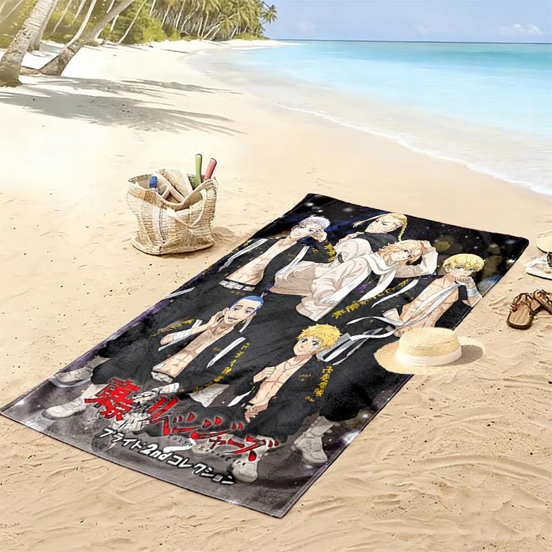 Tokyo Revengers 2D Flat Print Beach Towel, Large Soft Quick Dry Towel for Beach Camping SwimmingDSTJ0925233