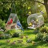 Waterproof Hanging Acrylic Bird Feeder Strong Suction Cup Large Capacity Wild Bird House with Hook Transparent