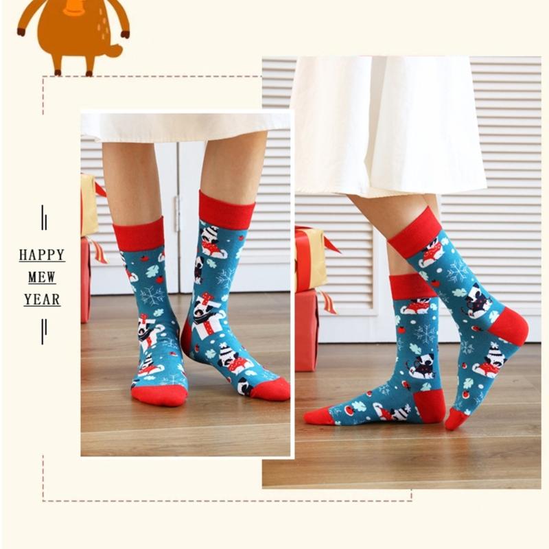 Christmas Crew Socks Funny Novelty Ankle Socks Cartoon Christmas Socks Casual Booties Socks Calf Socks for Women Men