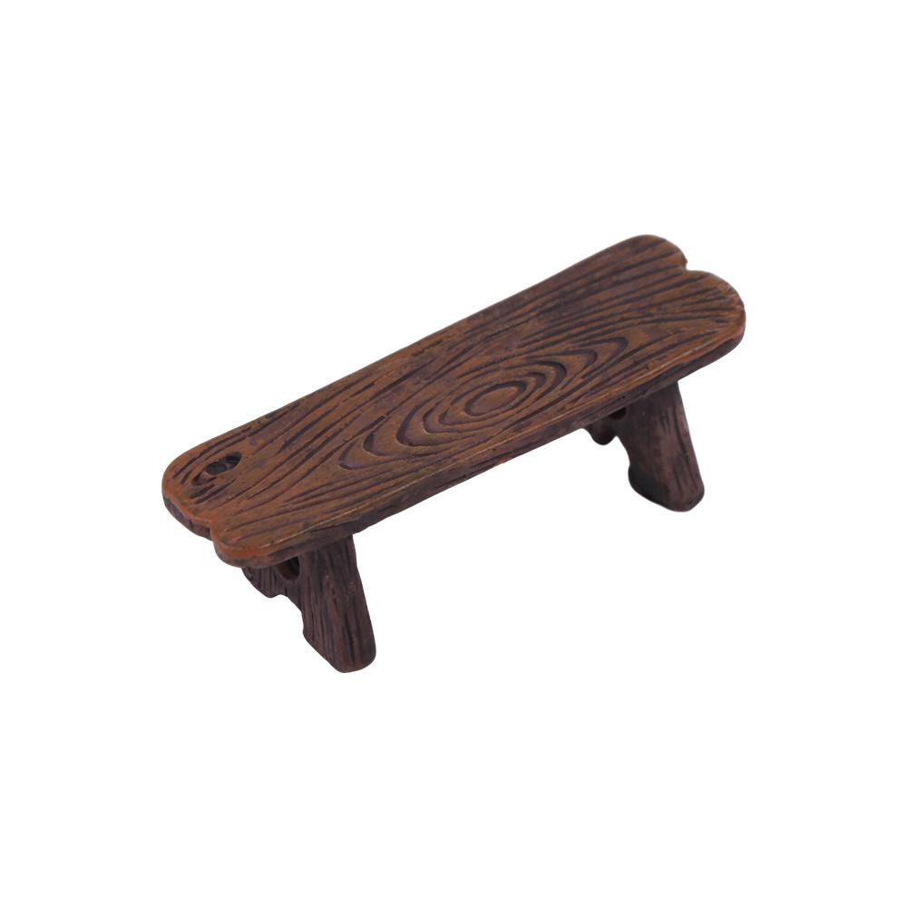 Wooden Dollhouse Miniature Wooden Bench Doll Furniture Mini Dollhouse Wooden Chair Doll House Decor Romantic