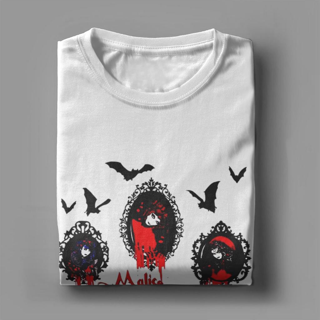 Men T-Shirt Malice Mizer Visual Kei Japanese Gothic Casual 100% Cotton Tees Short Sleeve  T Shirt Round Neck Clothing