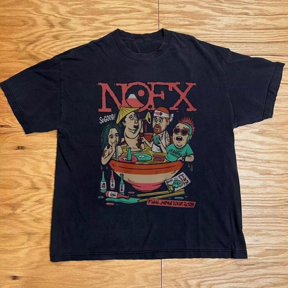 NOFX Final Japan Tour Ramen 2024 Unisex Black Cotton T-shirt Size S-5XL