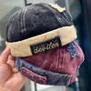 Retro Wash Denim Brimless Caps for Men Streetwear Hip Hop Hats Letter Star Embroidery Beanie Docker Caps Adjustable Dome Hats