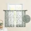 1pc Garden Style Embroidered Leaf Pattern Sheer Curtains, Rod Pocket Polyester Drapes for Bedroom, Living Room, Kitchen - Machine Washable