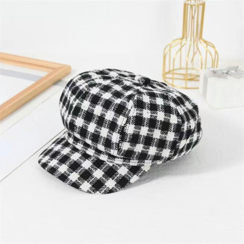 Women Beret Newsboy Hat Vintage Cap Painter Hat Octagonal Hat