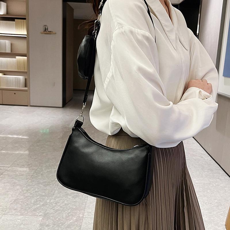 Fashion Ladies Hobos Underarm Bag Simple Women Shoulder Crossbody Bags Female Girls Small Handbags with Purse