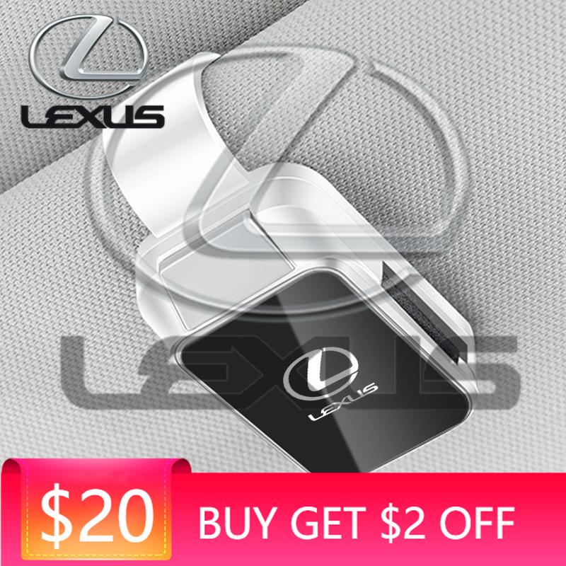 Emblems Alloy Magnetic Car Visor Sunglasses Holder Clip Eyeglasses Hanger For Lexus GX470 CT200H IS300H IS200 IS250 RX350 RX GX4