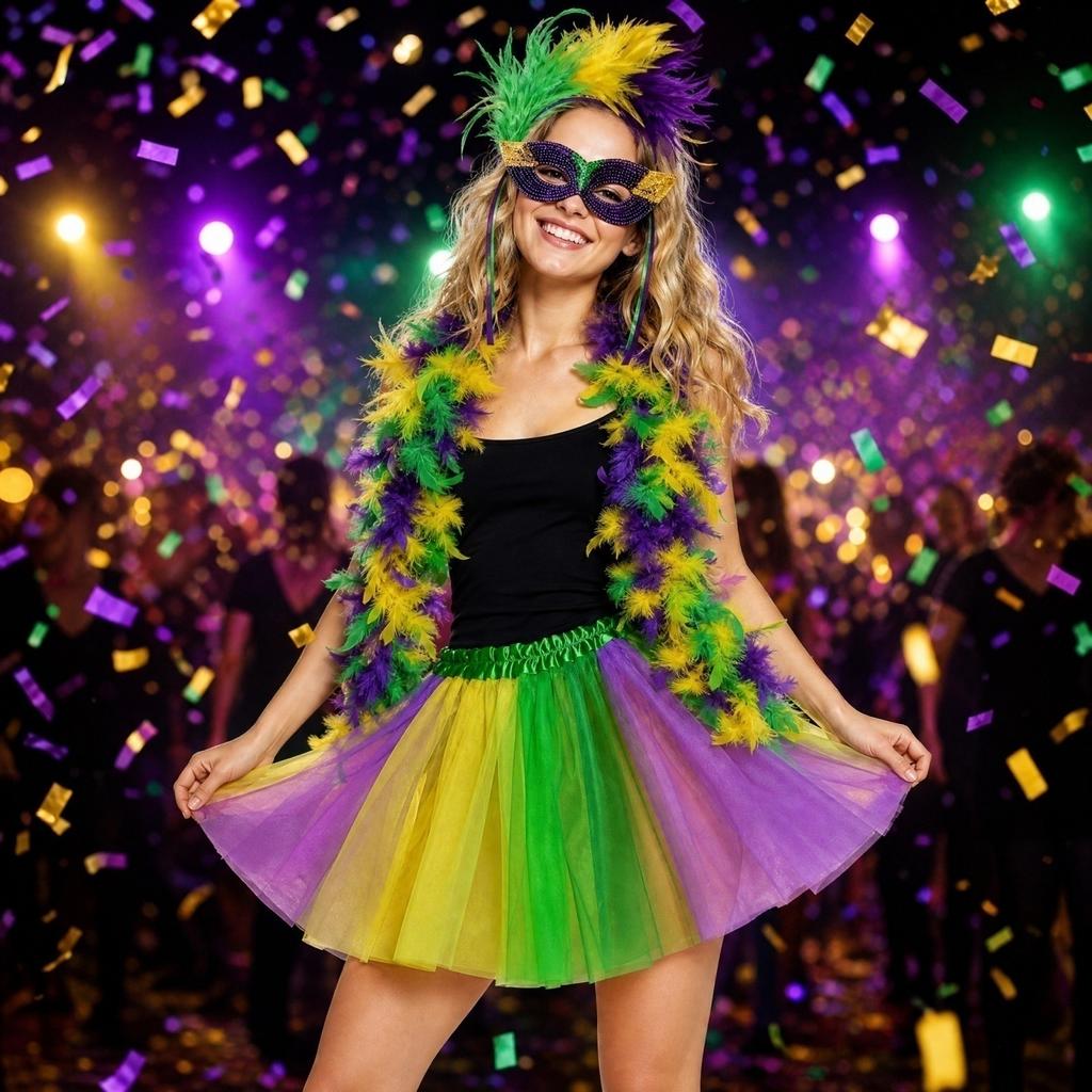 Women's Party Costume Set with Headband, and Skirt - 7