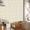 Yellow Flowers Wallpaper White, Light Gray and Cream 50x1000