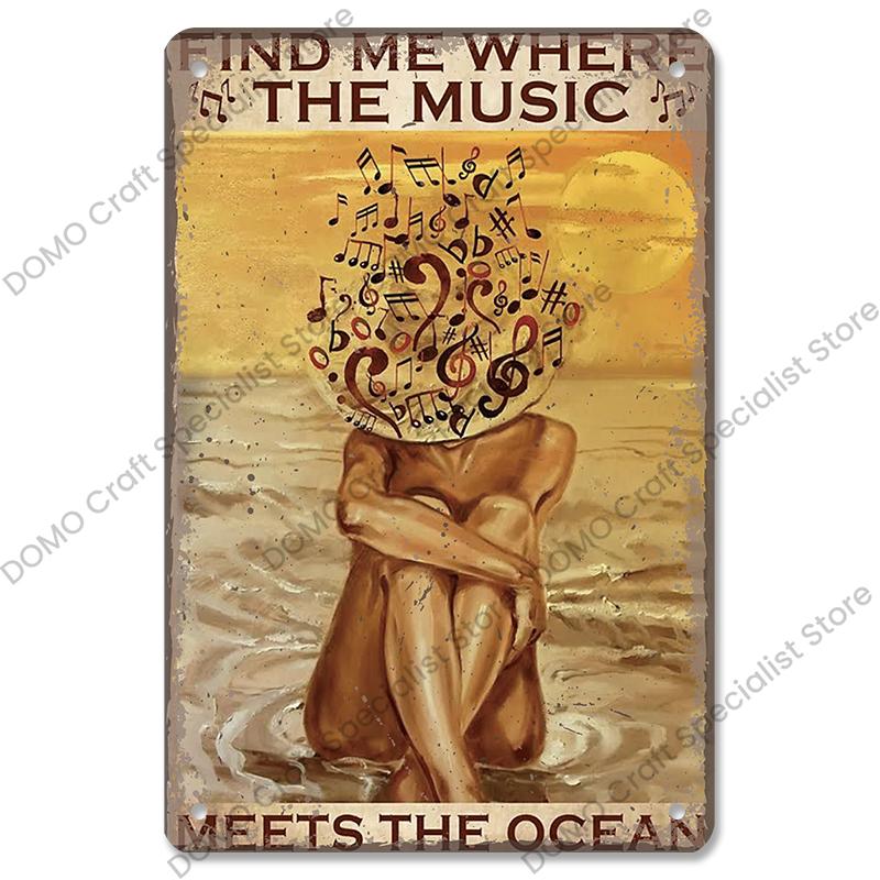 Retro Music Poster Metal Tin Signs Music CD Radio Guitar Singer Vintage Metal Plate Wall Decor Music Party Bar Club Living Room