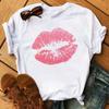 Red Lip Trend 2025 Women S and Men S T-shirts Top Cartoon Neutral Graphics 100% Pure Cotton Top Short Sleeves 2D Print