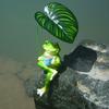 Garden Frog Ornament Resin Sitting Frog Figurine Planter Decor Frog Statue for Flower Pots Balcony Patio Home Indoor Decoration