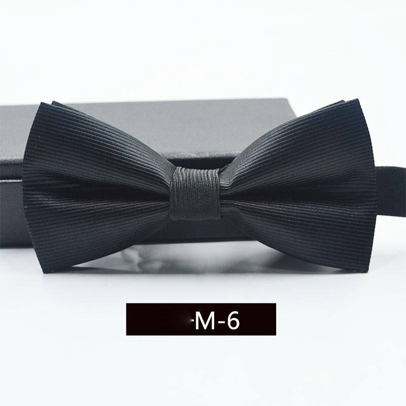 

Полосатый формальный атласный галстук-бабочка, свадебные классические регулируемые галстуки, модные мужские галстуки 6*11cm чёрный
