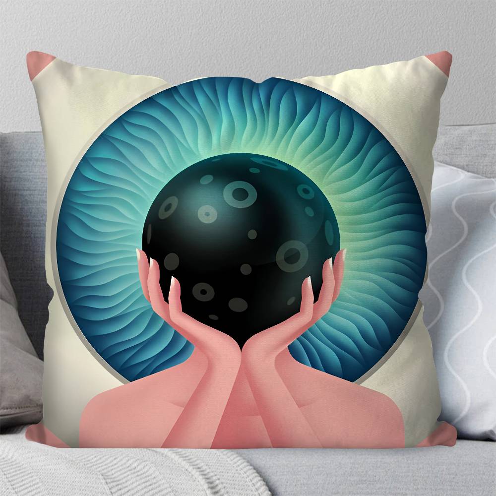 Abstract Eye Shapes Hand Moon Pillow Case Square Pillow Bedroom Sofa Leisure Comfort Cushion Car Living Room Home Decoration