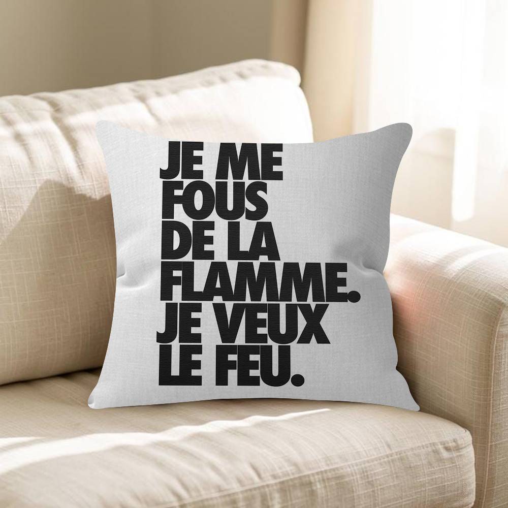 Je Men Fous French Quote Pillow Cushion Cover Pillowcase Living Room Sofa Home Decor Customized