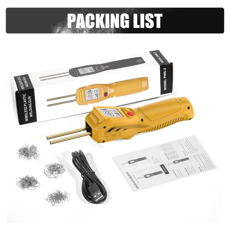 Cordless Plastic Welder Kit 200Pcs Hot Stapler USB Rechargeable Plastic Welder Guns Car Bumper Repair Tool